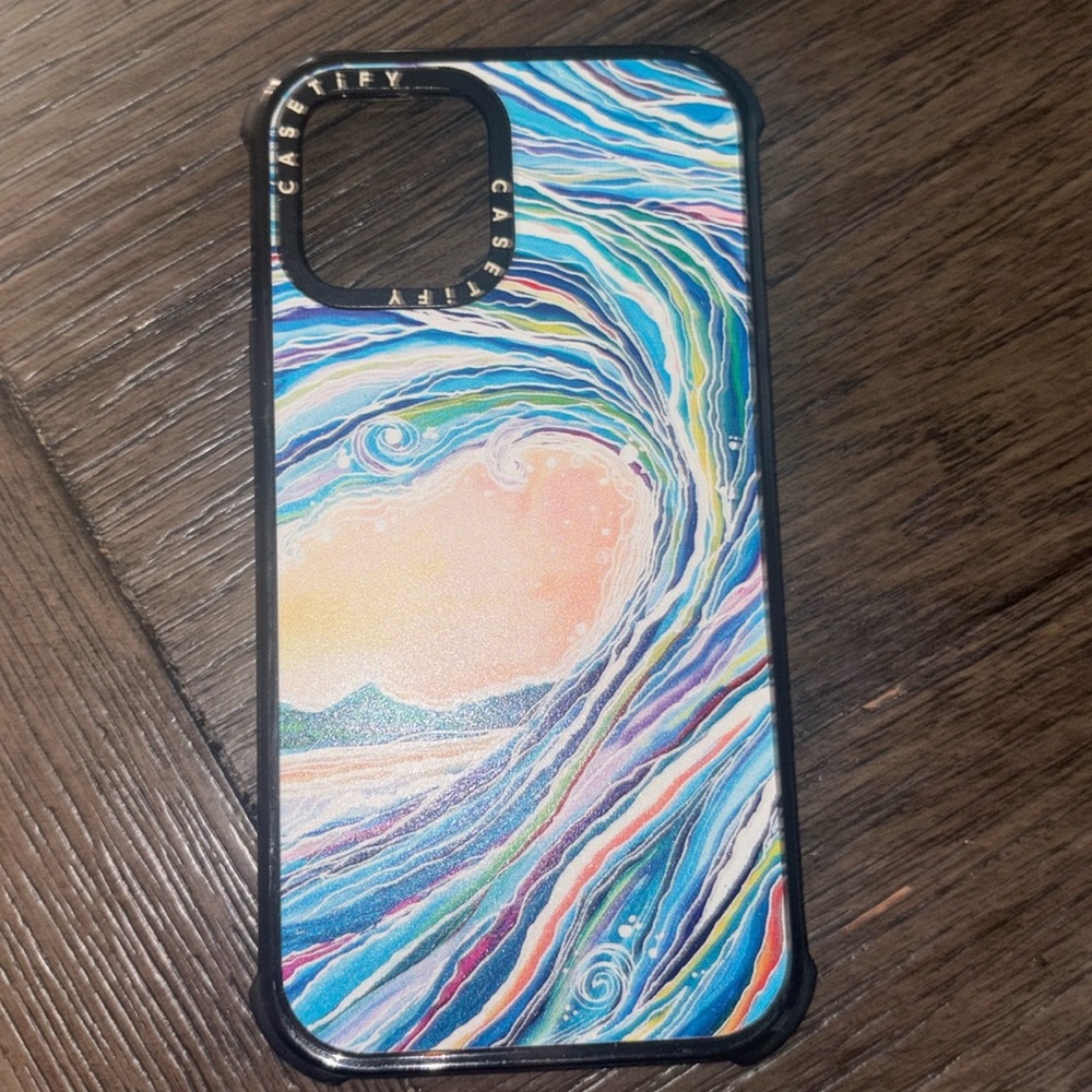 iPhone 12 painted wave phone case